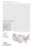 Syrian Refugees in the US box area graph of the number of Syrian refugees in America and a map of which states they reside in