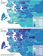 Life expectancy for men and women across King County by census tracts