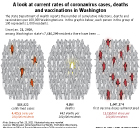 Propotional symbol chart of people showing the case, hospitalization and death rates of coronavirus in 2020